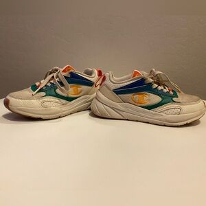 Champion Blue and Green Sneakers Retro-Inspired Design